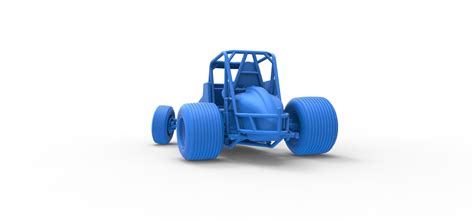 ArtStation - 3D printable Diecast Vintage Sprint car while turning ...