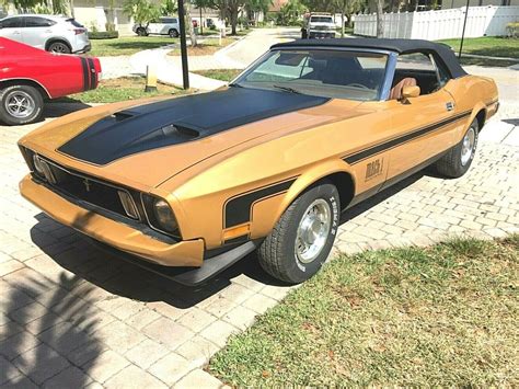 BEAUTIFUL 1973 FORD MUSTANG CONVERTIBLE, MACH 1 PACKAGE, A/C CAR, 351-V8, NO RES for sale ...