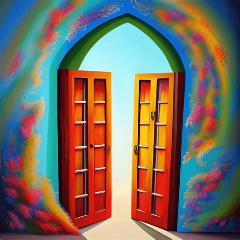 Open Doors to Heaven a Colorful Painting in Photograph · Creative Fabrica