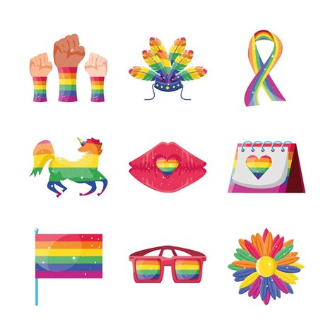 LGBT pride icons set 1249206 Vector Art at Vecteezy