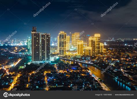 Manila city at night Stock Photo by ©hendraxu 155519508