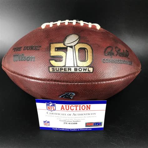 NFL - Panthers Super Bowl 50 Game Used Ball | The official auction site ...