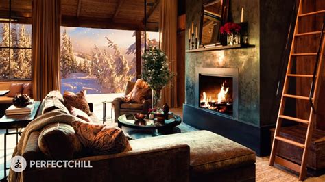 Cozy Winter with Fireplace Sounds at Snowy Morning - Winter Ambience ...