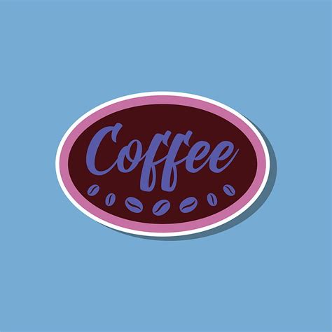 Paper sticker on stylish background coffee logo vector eps ai | UIDownload