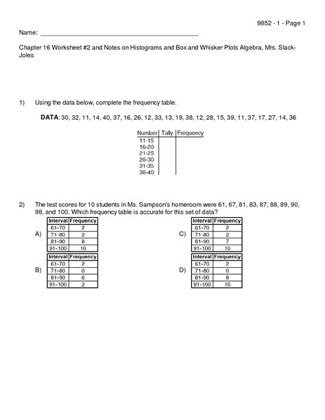 Box And Whisker Plot Worksheet – Imsyaf.com