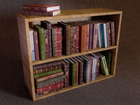 3d bookshelf books model