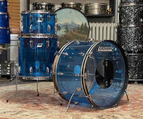 70's Ludwig Blue Vistalite Drum Set 13/16/24 — Rochester Drum Trade ...