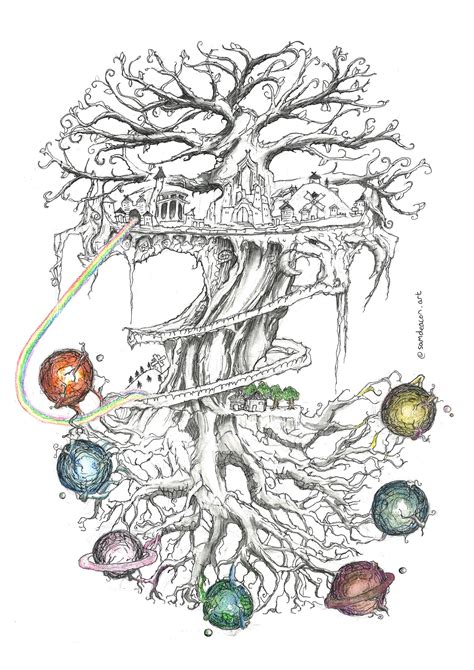 Tree of Life Digital Download Fantasy Ink Drawing Artwork - Etsy Australia