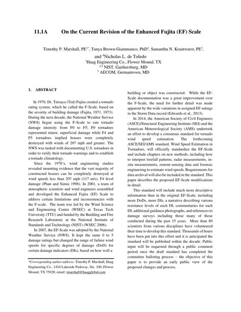 (PDF) On the Current Revision of the Enhanced Fujita (EF) Scale