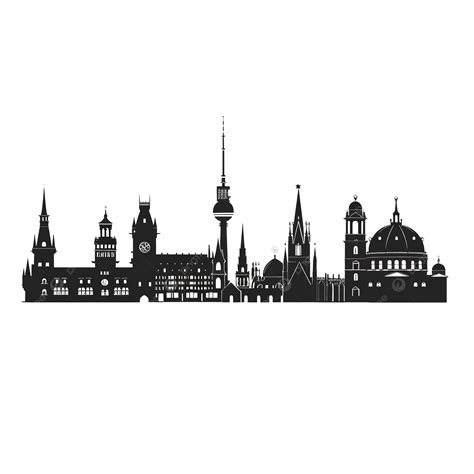 Munich City Skyline Black And White Silhouette, Munich, Skyline, City ...