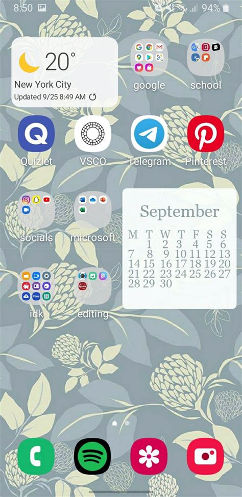 Home screen layout | Android organization, Organization apps, Samsung ...