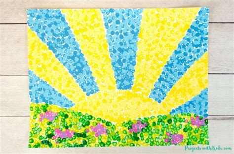 Simple Pointillism for Kids Art project - Projects with Kids