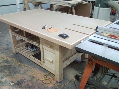 Tablesaw Outfeed Table | Tablesaw outfeed table, Woodworking table, Woodworking workbench