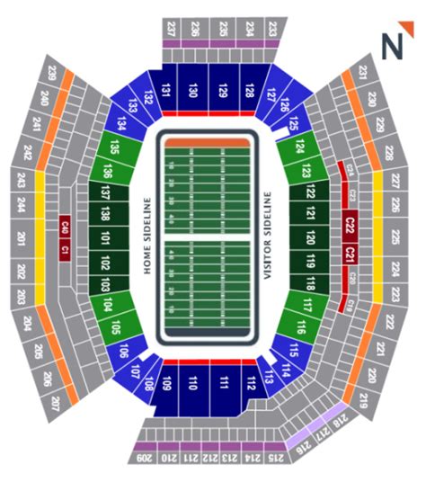 Philadelphia Eagles Seating Chart Map at Lincoln Financial Field