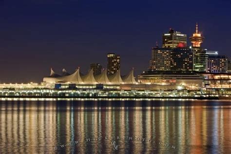 Illuminated Skyline Vancouver Waterfront Twilight | Photo, Information