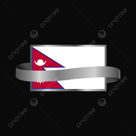 Nepal Flag Vector Design Images, Nepal Flag Ribbon Banner Design, Asian, 21st, Isolated PNG ...