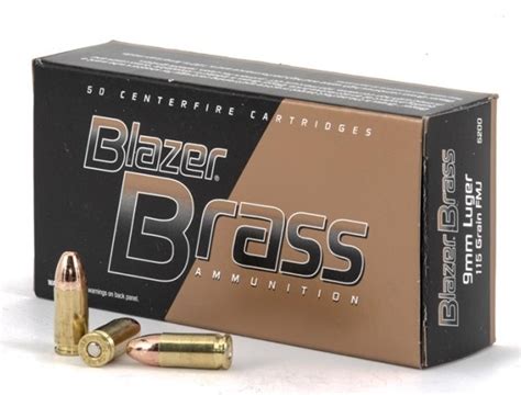 CCI Blazer Brass 9mm Luger Ammunition 50 Rounds FMJ 124 Grains