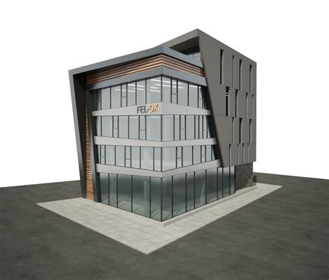 3D modern office building model - TurboSquid 1430903 | Facade architecture design, Office ...