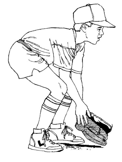 Boy Playing Baseball Coloring Page - Free Printable Coloring Pages for Kids