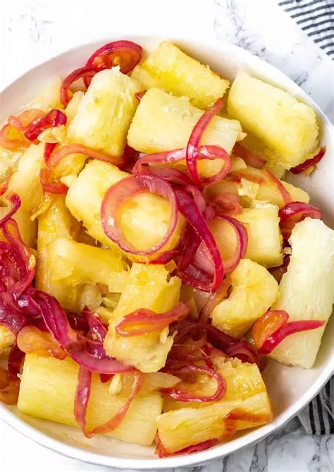 Yuca With Garlic Sauce (Yuca Con Mojo) - Healthier Steps | Garlic sauce ...