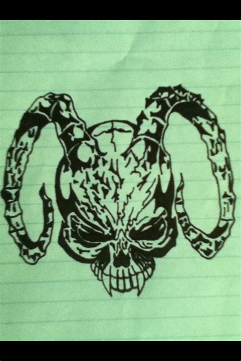 Horned skull Tattoo by v-is-a-beast on DeviantArt