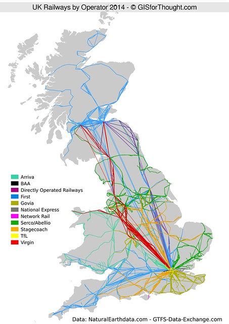 UK Rail Network Visualized by Operator – GISforThought