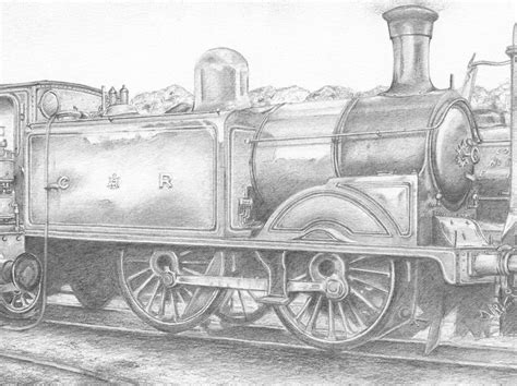 PRINT Steam Locomotive Pencil Drawing 'time for A Drink' Limited Edition Fine Art Giclee Print ...