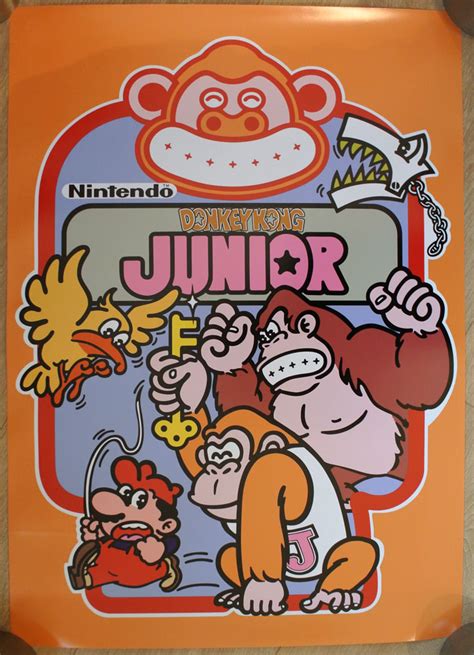 Donkey Kong Jr. Nintendo large arcade poster 50x70cm - Arcade Art Shop