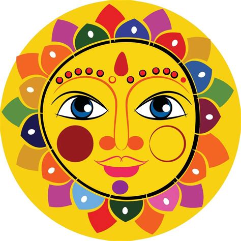 God Surya or sun in Indian folk art Pinguli style. for textile printing ...