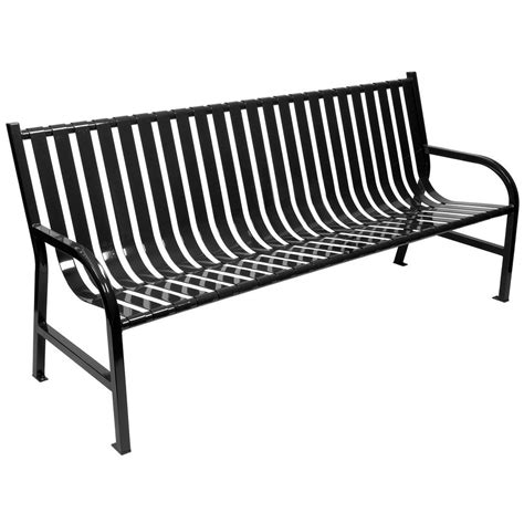Witt Slatted metal bench, black