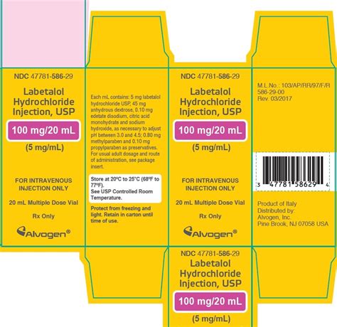 Labetalol - FDA prescribing information, side effects and uses