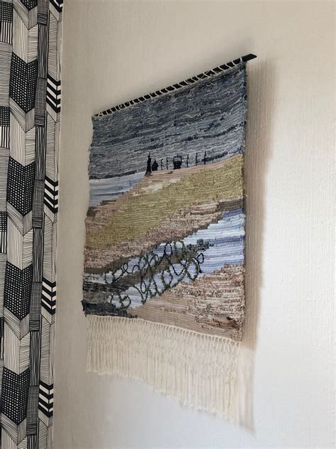 Original Scandinavian rag rug woven textil art wall hanging tapestry nordic design /Swedish ...