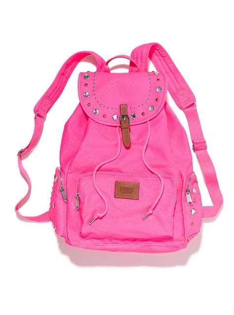 Victoria's Secret Backpack in Pink (hot pink with gems) | Lyst