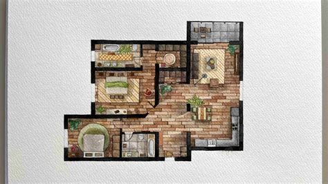 Create an architectural rendering of a floor plan | Winsor & Newton