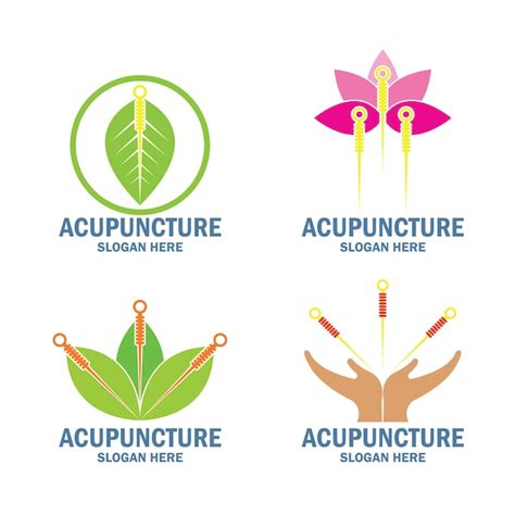 Premium Vector | Set of acupuncture therapy logo