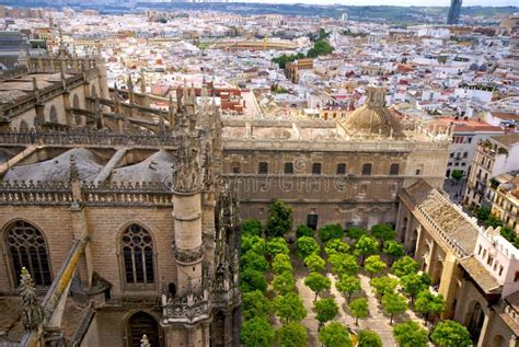 View of Seville from Cathedral Tower Stock Photo - Image of travel ...