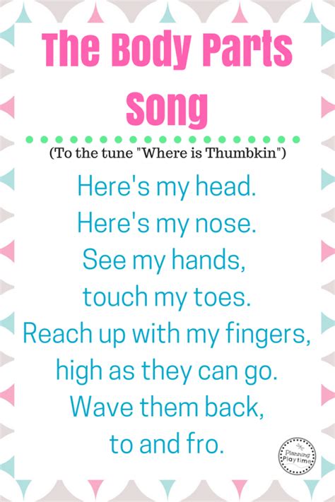 10 Fun Preschool Songs About Body Parts - Planning Playtime