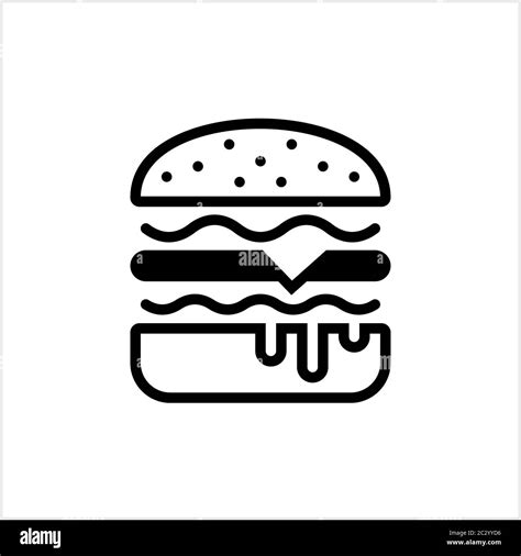 Burger Icon, Fast Food Burger Vector Art Illustration Stock Vector Image & Art - Alamy