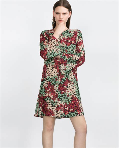 Zara Floral Dress in Multicolor | Lyst