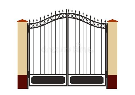 an image of a gate with iron bars on the top and bottom, which is closed