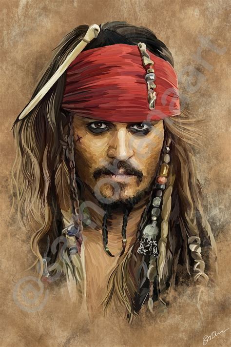 Captain Jack Sparrow Johnny Depp Large Poster by Sam Ohana DIGITAL DOWNLOAD - Etsy