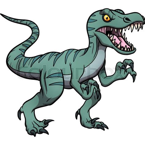 Velociraptor isolated dinosaur cartoon character 21615960 Vector - Clip ...