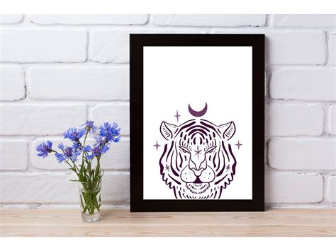 Purple Tiger Print / Tiger Wall Art / Nursery Wall Art / Tiger ...