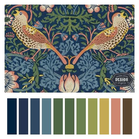 Stylish Art Nouveau Color Palette with Classic Blue