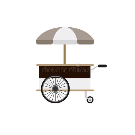 Food Cart Flat Design Vector Illustration.concession Cart Illustration Stock Vector ...