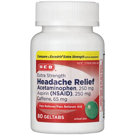 H-E-B Extra Strength Headache Relief Acetaminophen 250 mg Geltabs - Shop Pain relievers at H-E-B