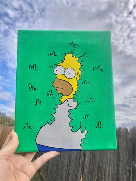 The Simpsons Homer Simpson in the Bushes the Simpsons - Etsy