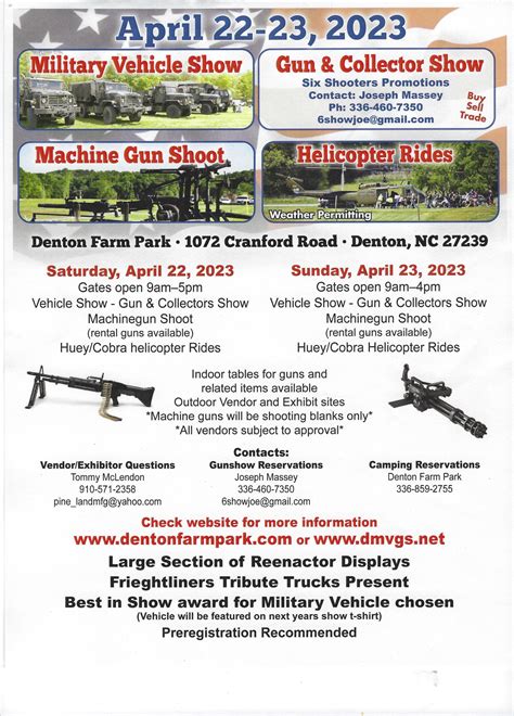 6 Shooters Gun Show - Denton Farm Park - Denton, NC - April 22-23