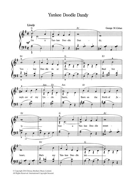 Yankee Doodle Dandy by George M. Cohan Sheet Music for Piano & Vocal at ...