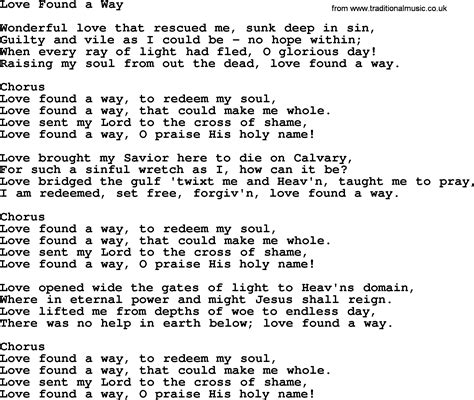 Baptist Hymnal, Christian Song: Love Found A Way- lyrics with PDF for ...